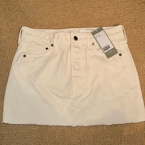 Low rise denim mini skirt